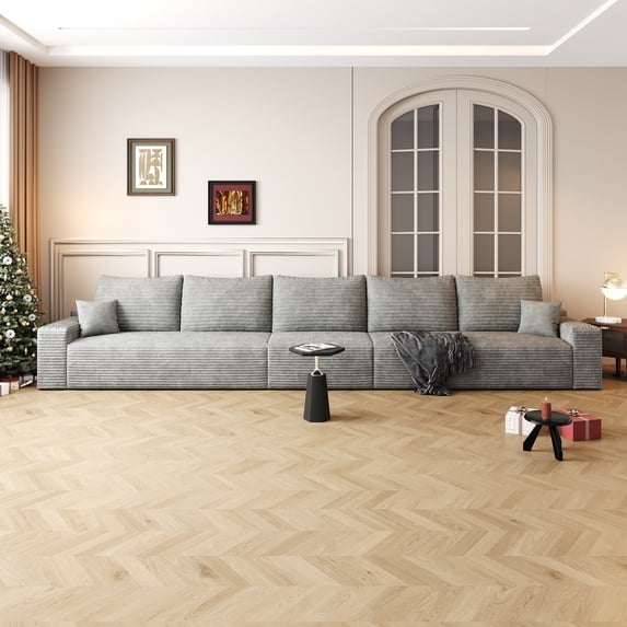MAYEERTY 168" Cloud Sectional Couch Modern Modular Sofa for Living Room No Assembly Required, Gray