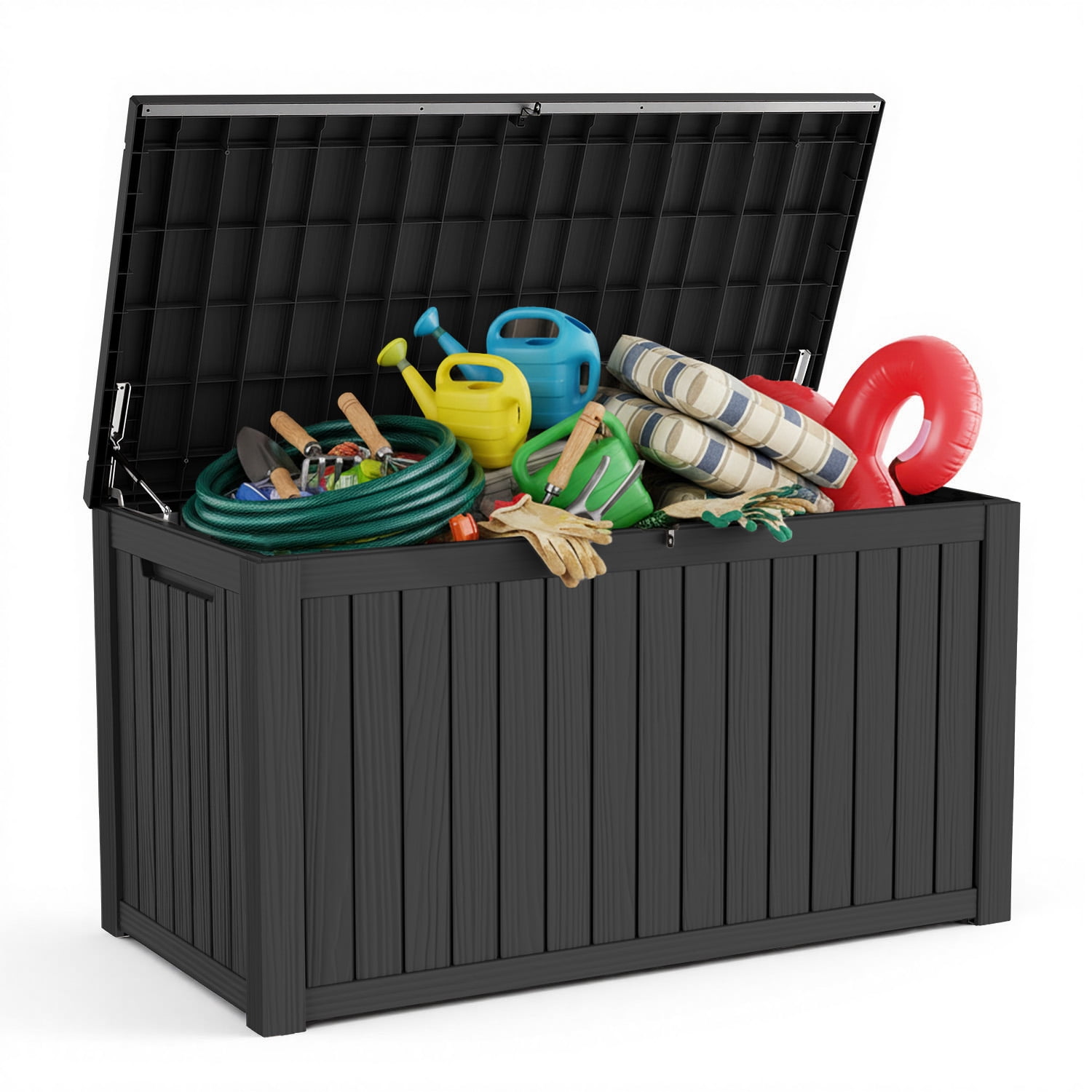 MAYEERTY 180 Gallon Outdoor Deck Box, Large Capacity Storage Box for Patio Furniture Cushions, Pillow Outdoor Indoor, Black