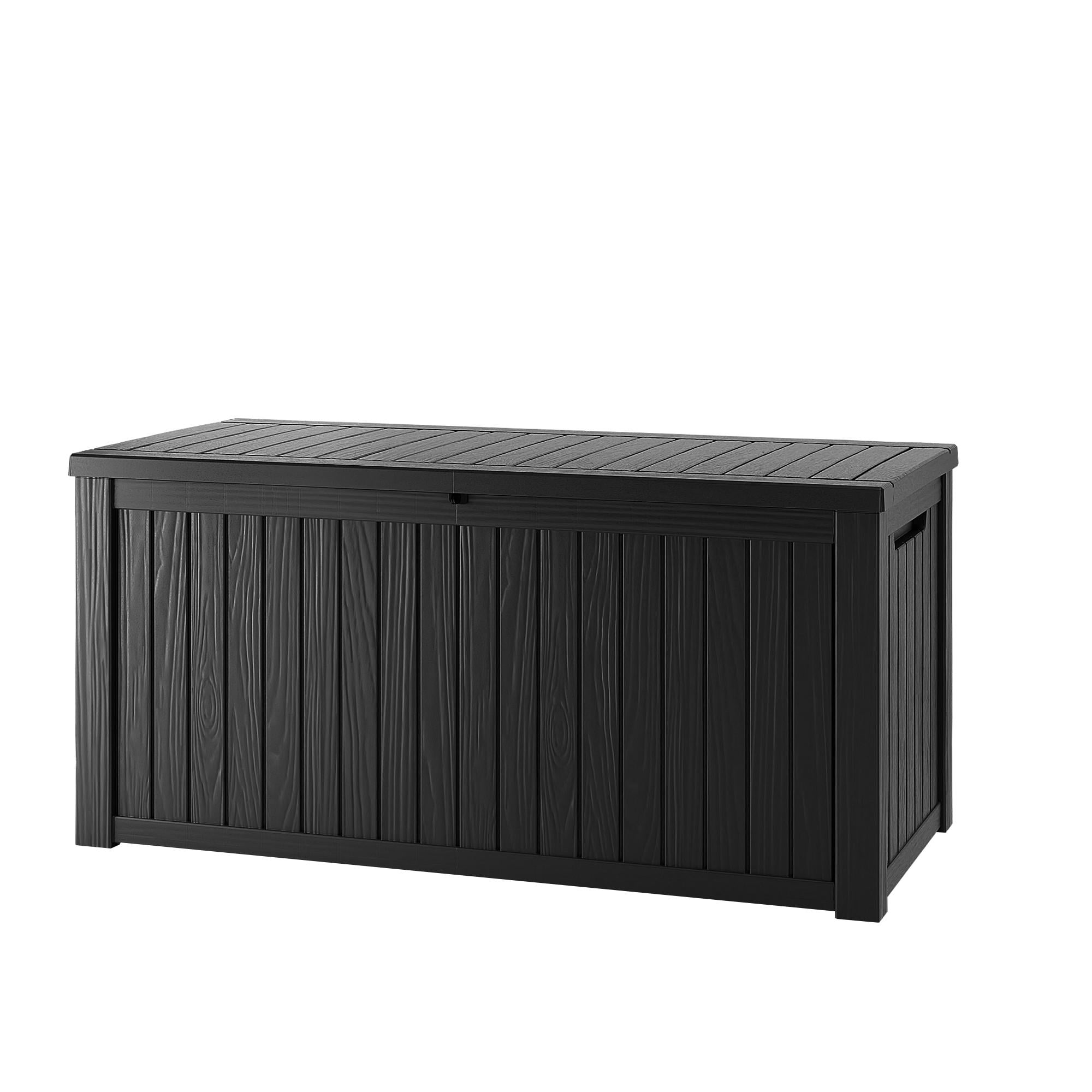 MAYEERTY 180 Gallon Outdoor Deck Box, Large Capacity Storage Box for Patio Furniture Cushions, Pillow with Wheels, Black