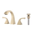 thumbnail image 1 of MAYEERTY 2-Handle 3-Hole 6-16" Widespread Bathroom Sink Faucet with Drain & Ceramic Discs, Brushed Gold, 1 of 7