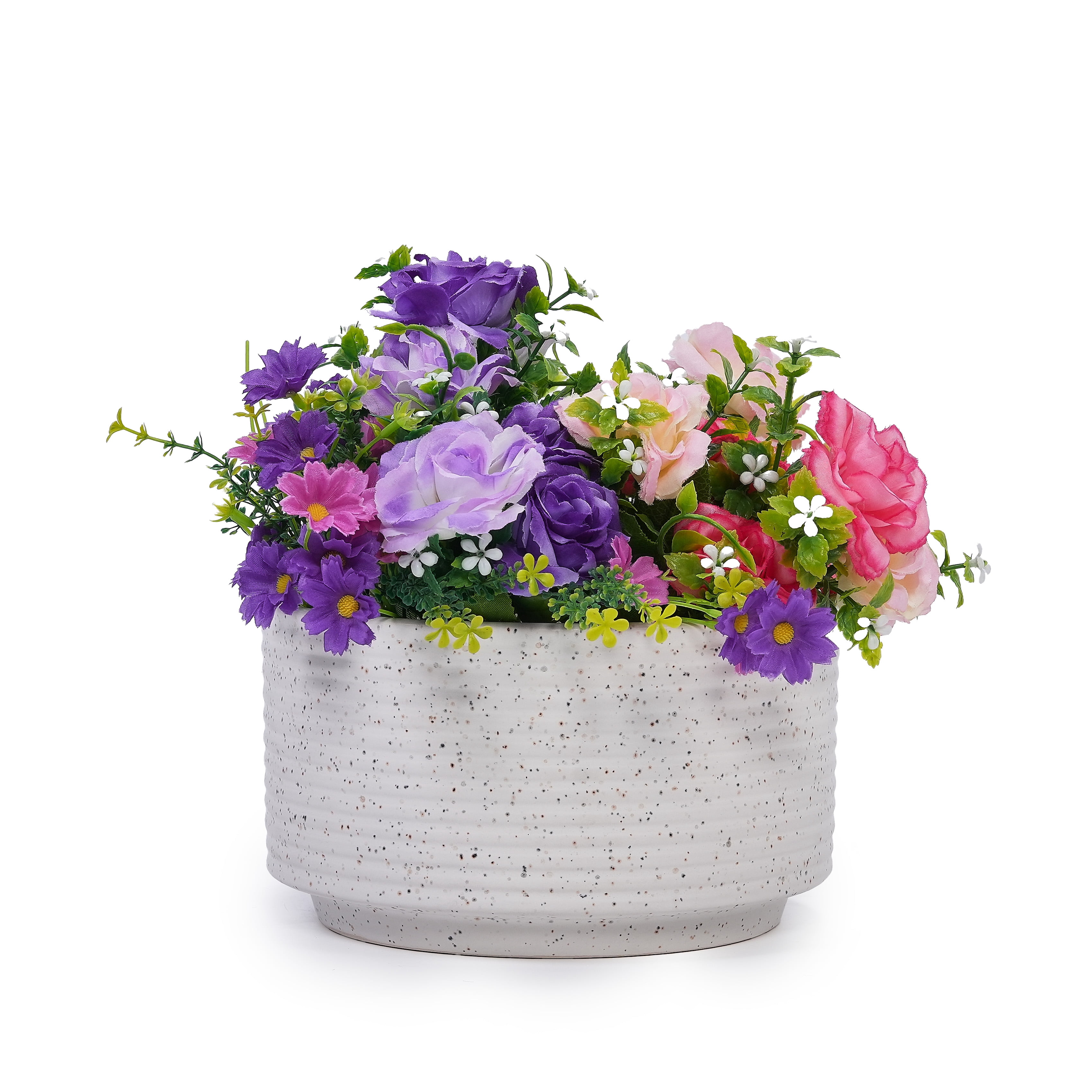 MAYEERTY 2 Pack Ceramic Planter Pot, Planter for Indoor Outdoor Patio, Garden, Milk White