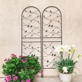 thumbnail image 1 of MAYEERTY 2 Pack Metal Garden Trellis 71 x 19.7 Inch Rustproof Climbing Plants Support Bird Deco Black Outdoor Flower, 1 of 6