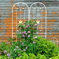 thumbnail image 1 of MAYEERTY 2 Pack Metal Garden Trellis 86.7 x 19.7 Inch Rustproof Climbing Plants Support Cream White Outdoor Flower, 1 of 6