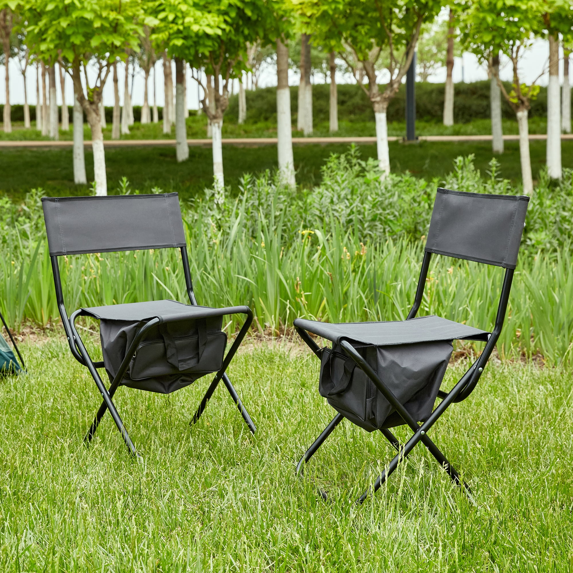 MAYEERTY 2-Piece Folding Outdoor Chair with Storage Bag