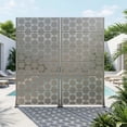 thumbnail image 1 of MAYEERTY 2-Piece Outdoor Metal Privacy Screen 6ft × 3ft Gray, 6-Panel Square Geometric Pattern Decorative Screen for Patio, 1 of 6
