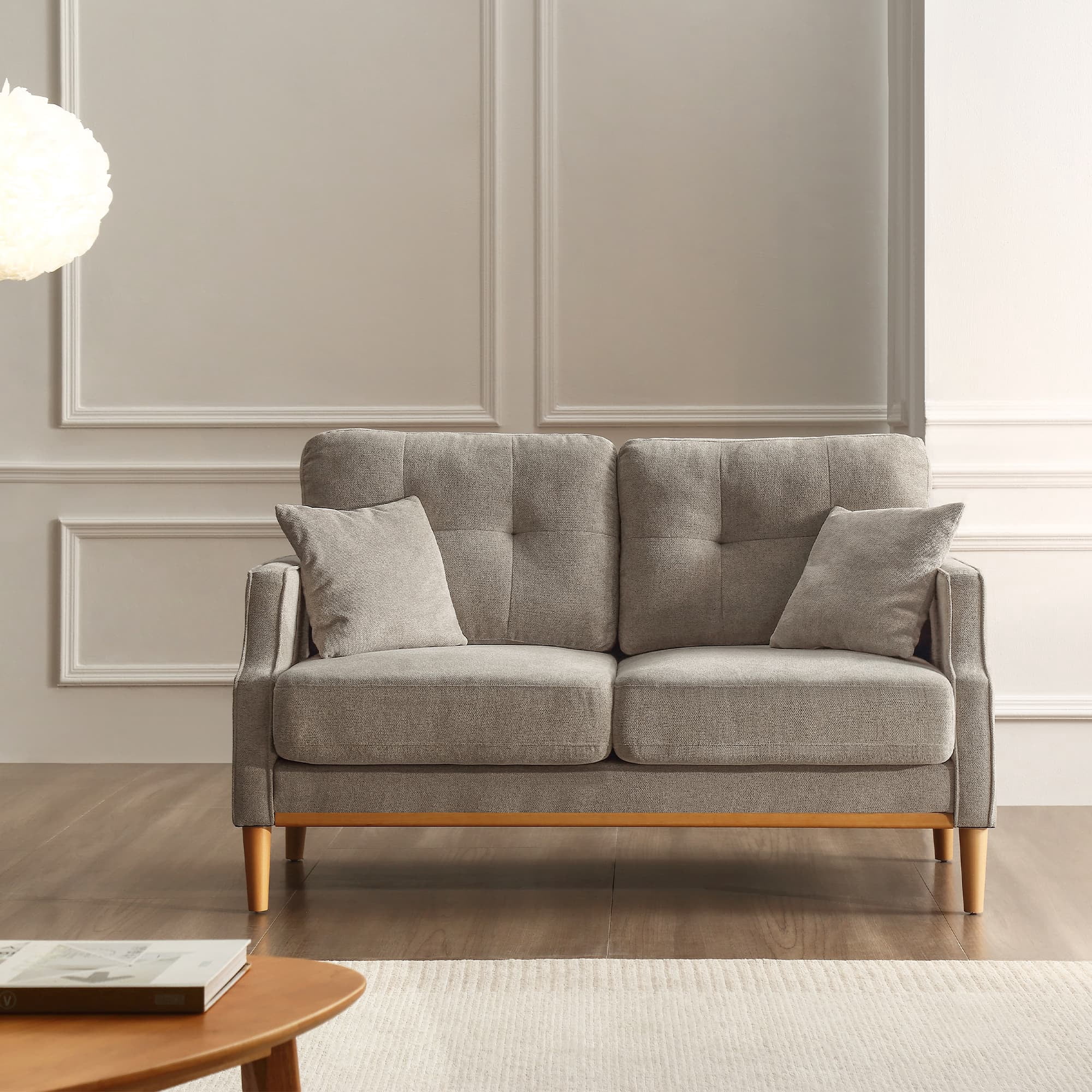 MAYEERTY Stylish 2-Seater Living Space Loveseat: Waterproof, USB Charging, Cream