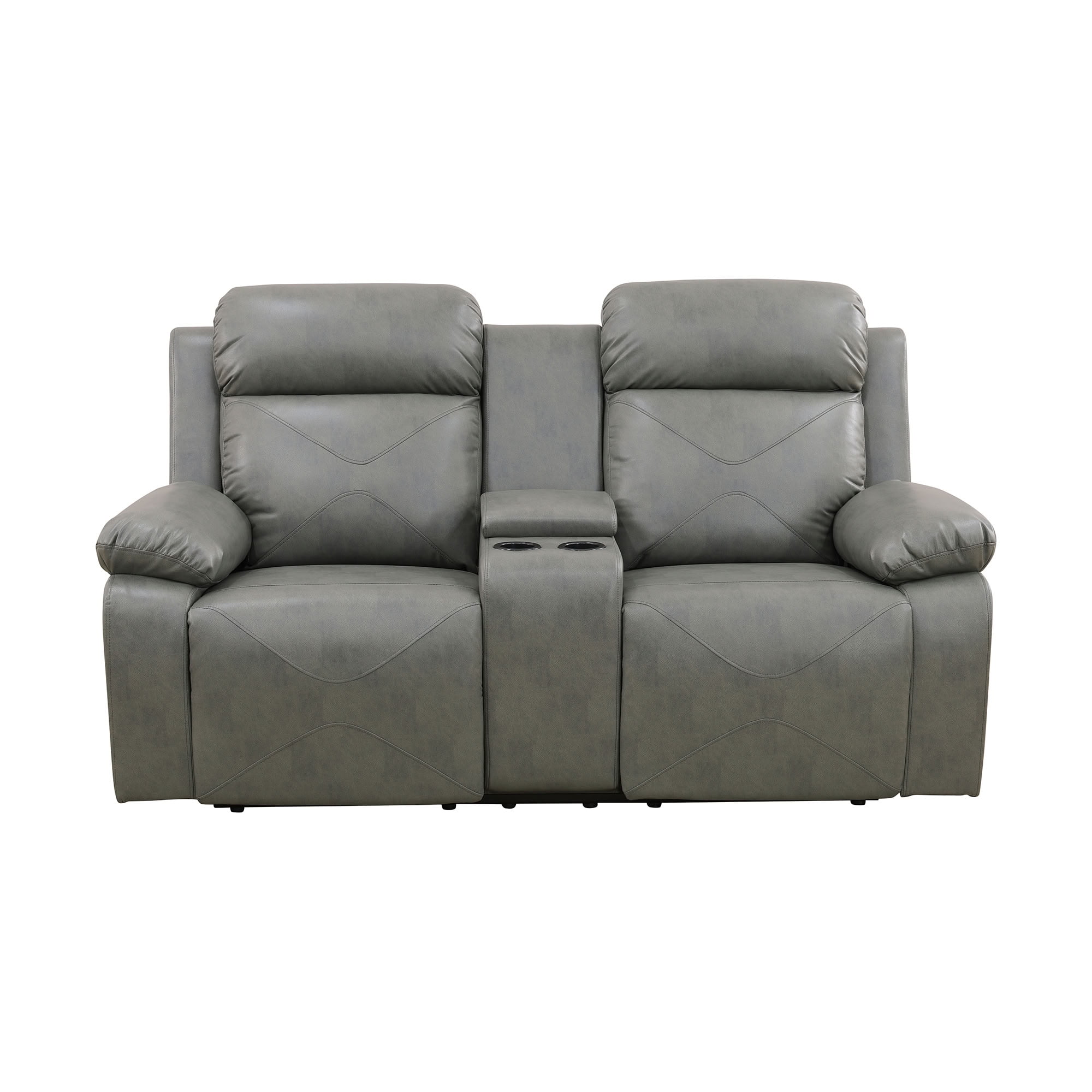 MAYEERTY 2-Seater Recliner Loveseat, Breathing Leather Sofa with Storage & USB Charging for Apartment Living Room Couple Spaces