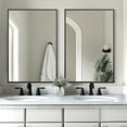thumbnail image 1 of MAYEERTY 2-Set 36×24in Modern Rectangular Aluminum Alloy Black Framed Hanging Mirror, Wall-Mounted for Vanity & Sink, 1 of 5