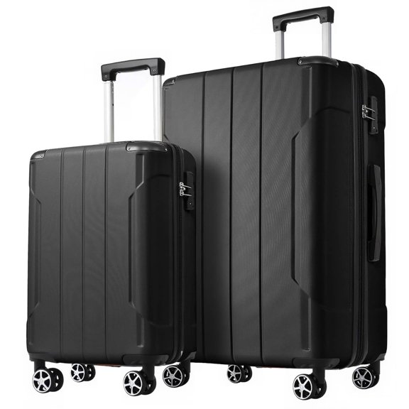 MAYEERTY 2-in-1 Expandable ABS Hard Shell Luggage Set with TSA Lock Double Spinner Wheels, 20/28 Inch Travel Suitcase