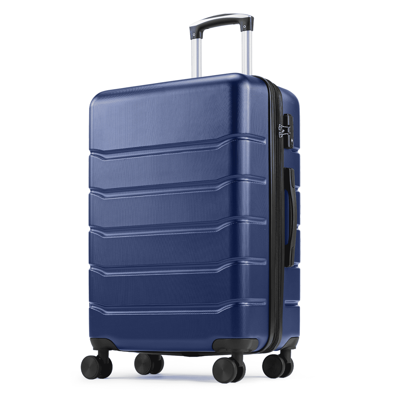 MAYEERTY 24" Expandable Hardside Luggage Spinner Wheels ABS TSA Lock Durable Lightweight Travel Suitcase Blue
