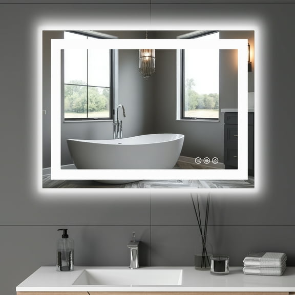 MAYEERTY 20"x28" Anti-fog LED Bathroom Mirror, Wall Mounted Vanity Mirror