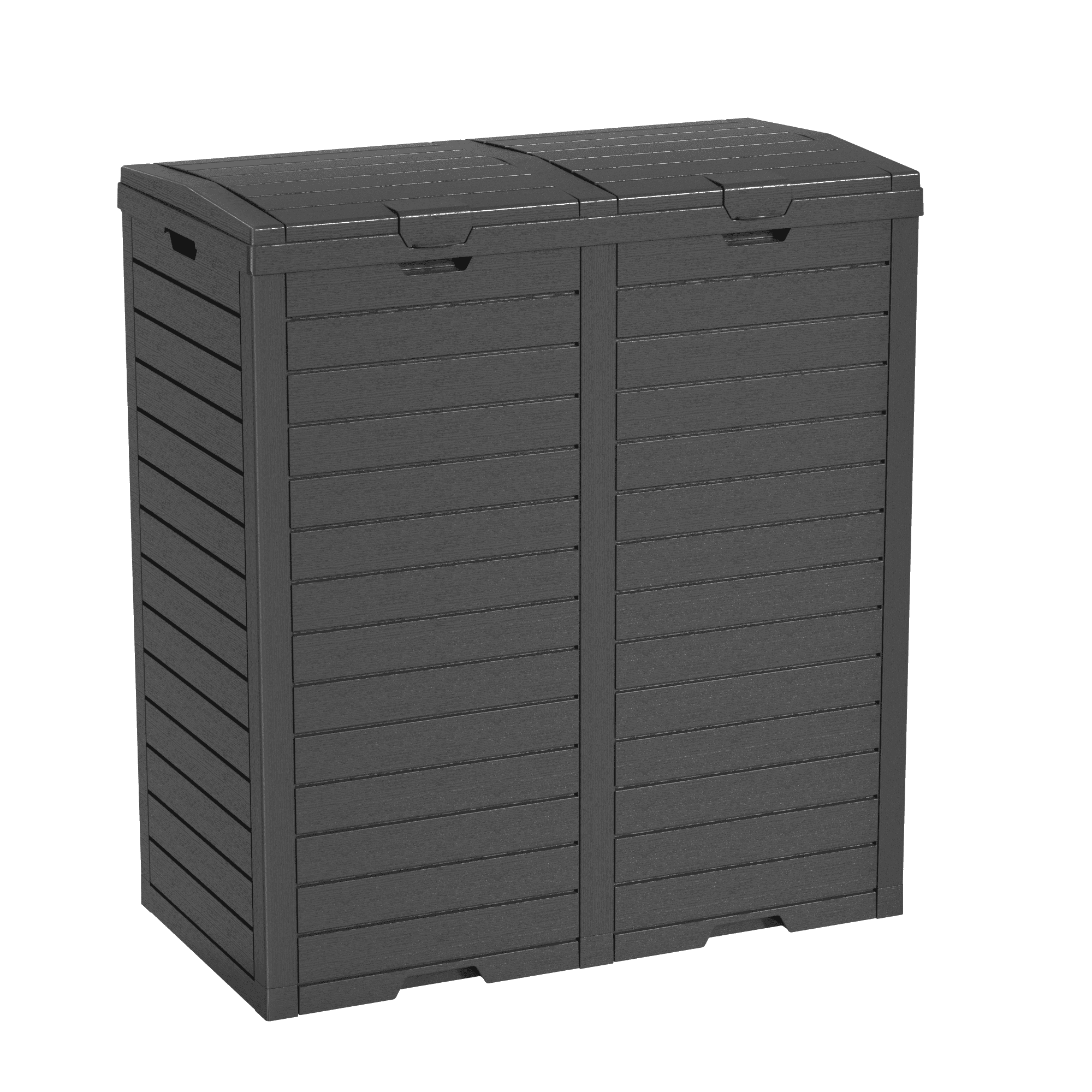 MAYEERTY 230L Double-Bucket Outdoor Trash Can, Weather-Resistant Waste Bin for Patio Yard Garden