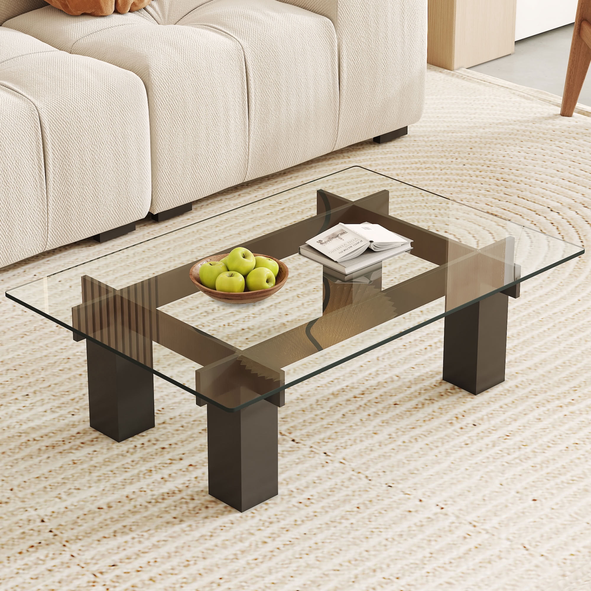 MAYEERTY 24"×36" Rectangular Tempered Glass Table Top, 0.31" Thick Clear Heat Resistant Glass Tabletop Replacement for Kitchen Dining Coffee Table