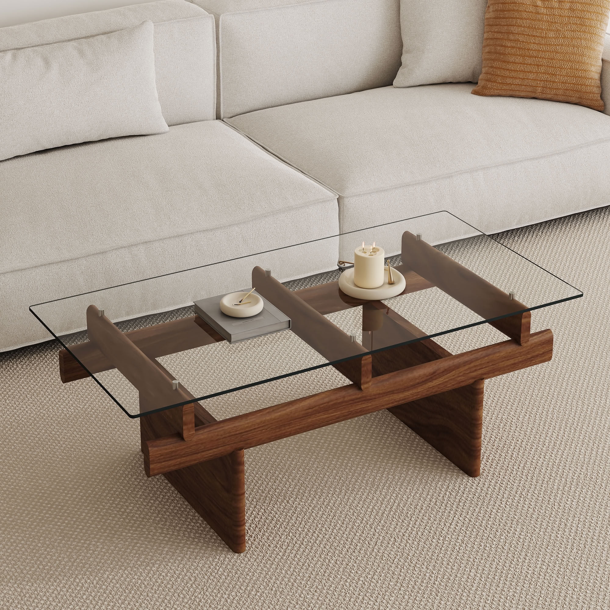 MAYEERTY 24"×48" Rectangular Tempered Glass Table Top, 0.31" Thick Clear Scratch Proof Tempered Glass Surface for Large Dining Patio Table