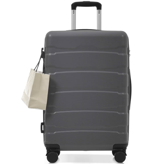 MAYEERTY 24" Expandable Hard Shell Checked Suitcase with Honeycomb Texture TSA Lock Spinner Wheels Side Hook Luggage