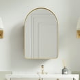 thumbnail image 1 of MAYEERTY 24"x16" Iron Arched Bathroom Mirror Cabinet, Gold, 1 of 6