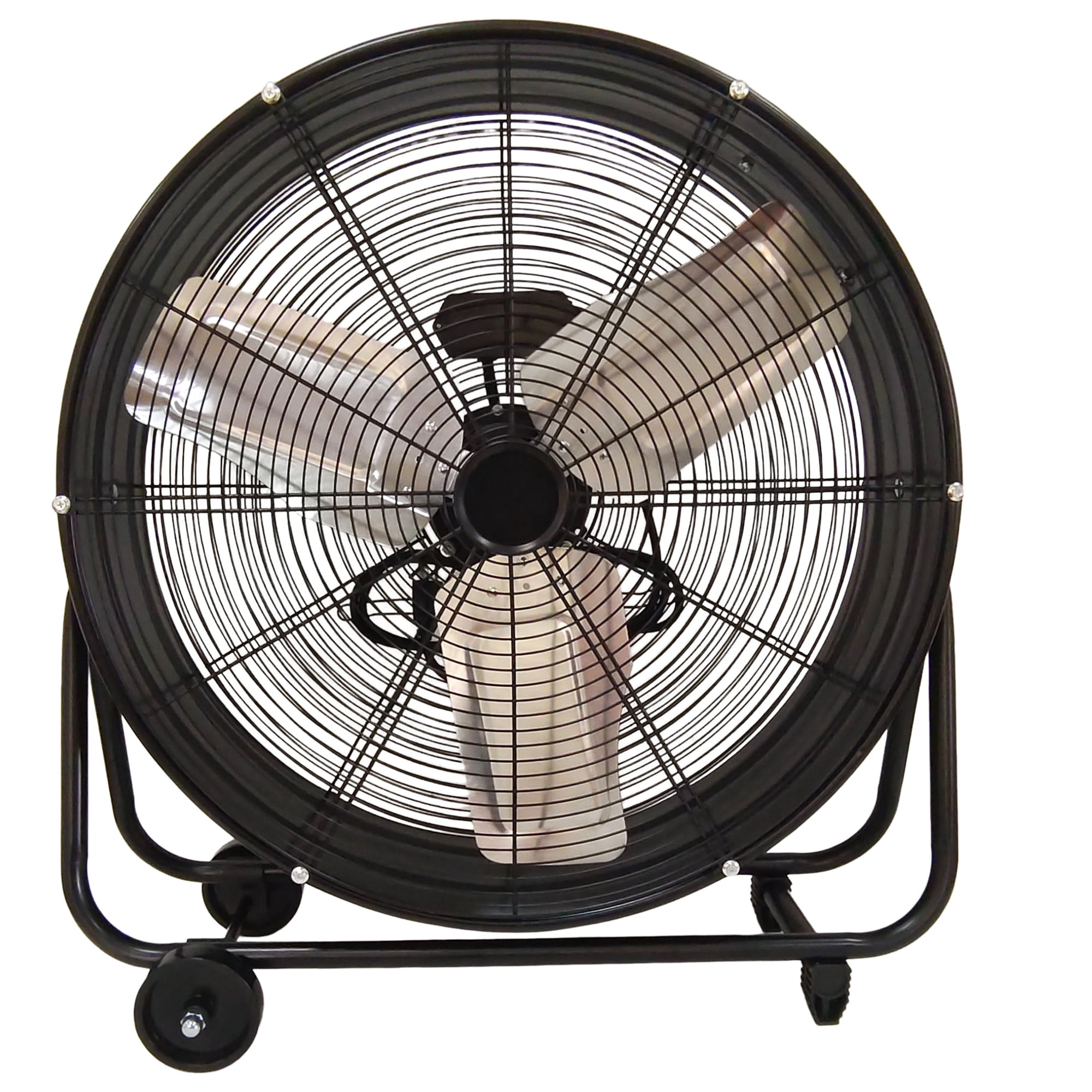 MAYEERTY 24in Metal Industrial Drum Fan, 2-Speed Copper Motor Aluminum Blades, 10250 CFM High Velocity for Garage Warehouse