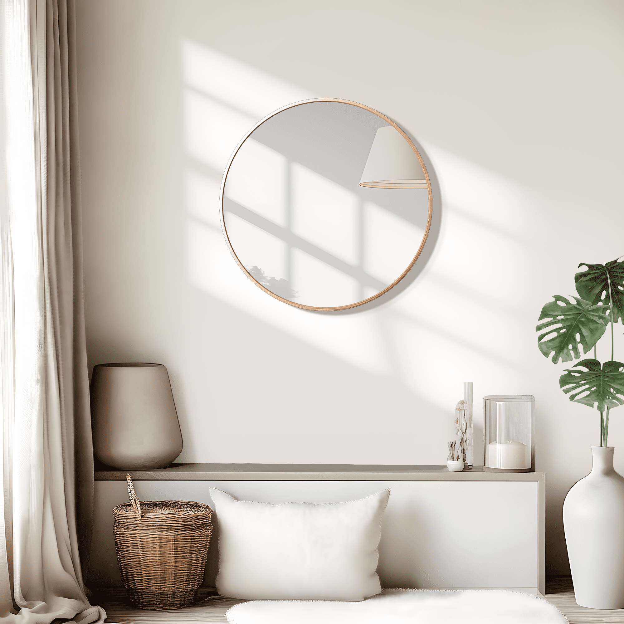 MAYEERTY 24in Round Vanity Mirror Bathroom Wall Mirror，Gold