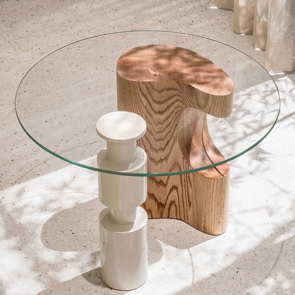 MAYEERTY 27.95in Round Tempered Glass Table Top, 0.24 Inch Thick Replacement Glass Tabletop, Custom Match for Wooden Metal Table Bases Dining Coffee Side Table
