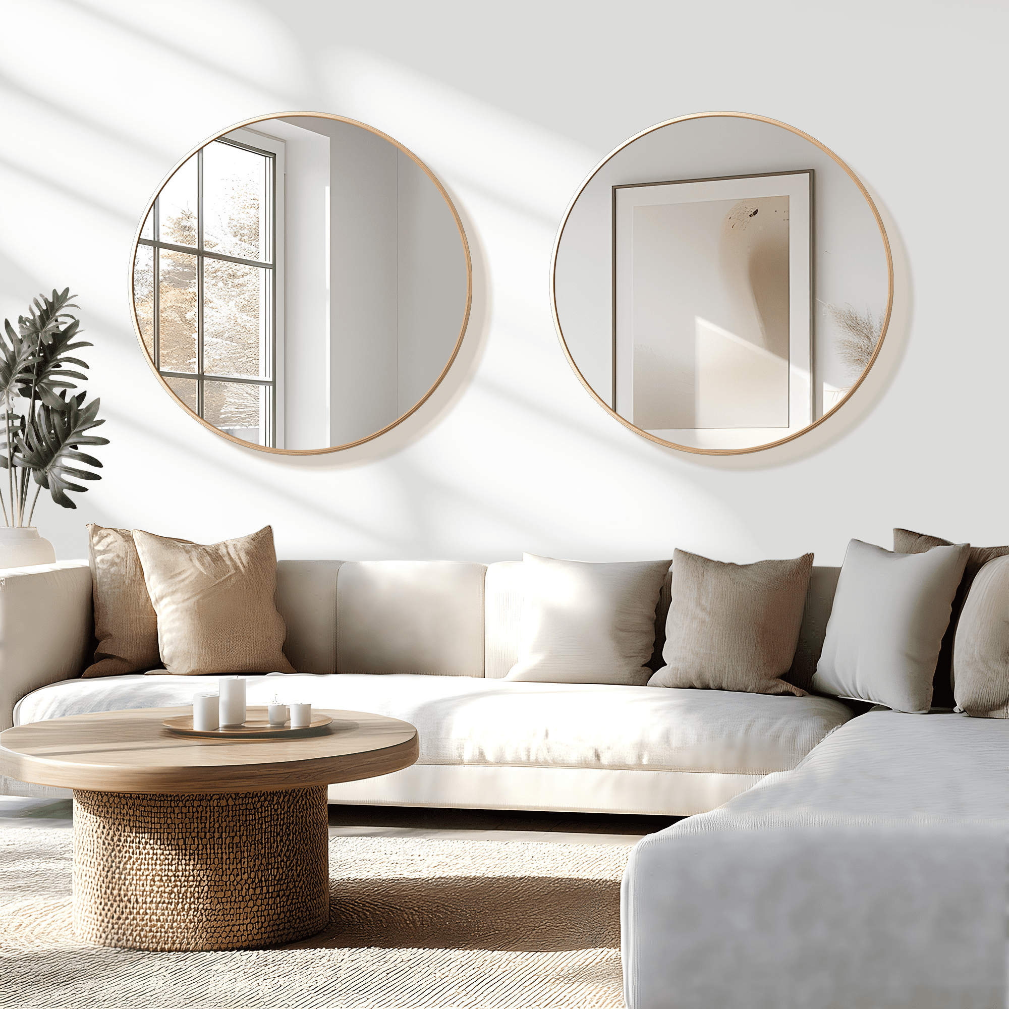 MAYEERTY 27"x27" Wall Mounted Vanity Mirror Modern Bathroom Vanity Mirror for Bedroom