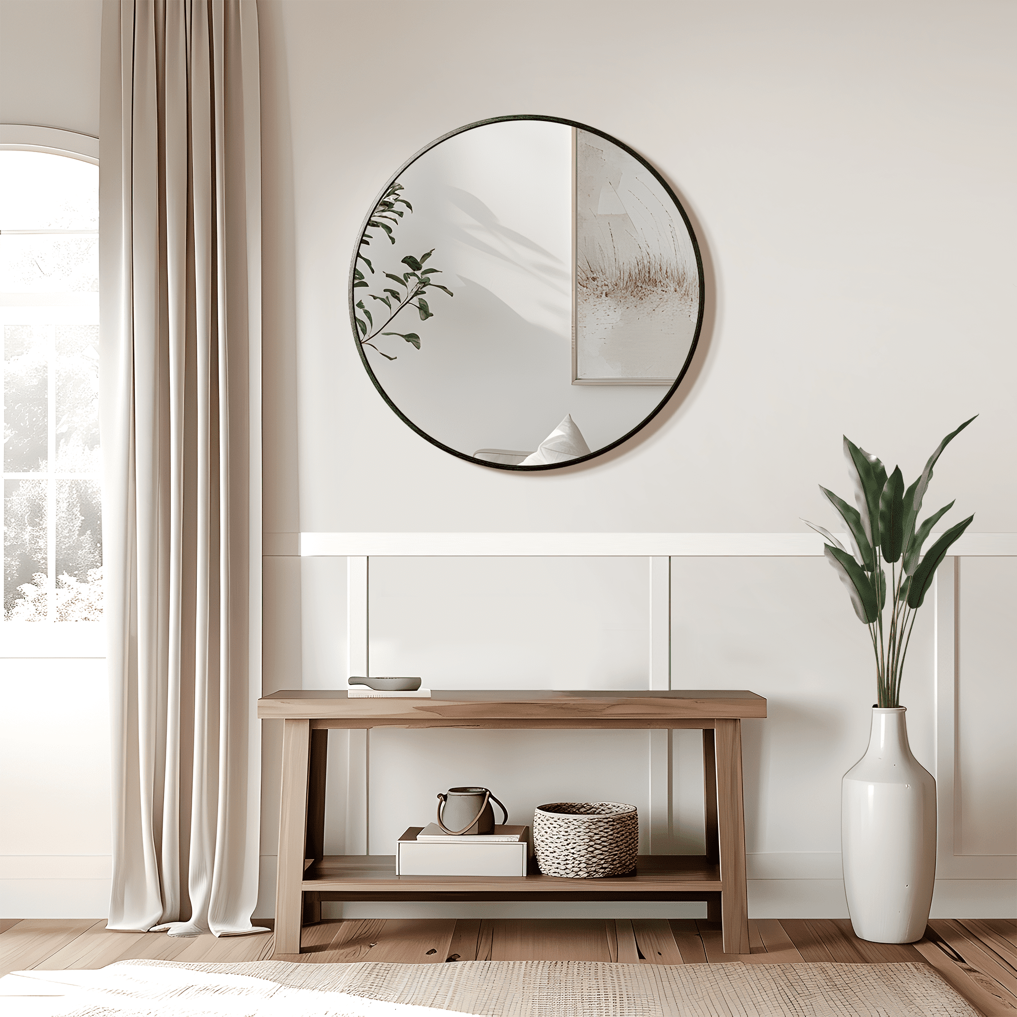 MAYEERTY 27"x27" Wall Mounted Vanity Mirror Modern Bathroom Vanity Mirror for Bedroom