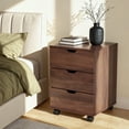 thumbnail image 1 of MAYEERTY 16*22"Brown 3-Drawer Vertical Wood File Cabinet with Casters for Home Office, Fully Assembled, 1 of 5