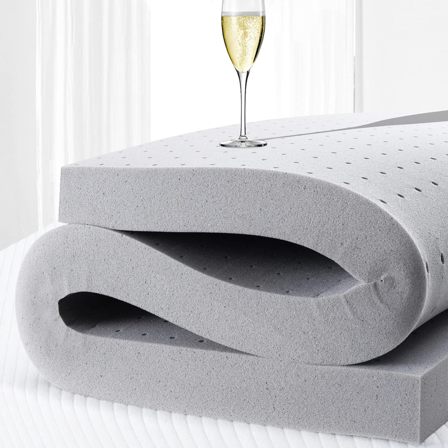 MAYEERTY 3 Inch King Mattress Topper - Gel Memory Foam, Cooling Double Bed Topper for Soft Sleep, Pressure Relief, CertiPUR-US