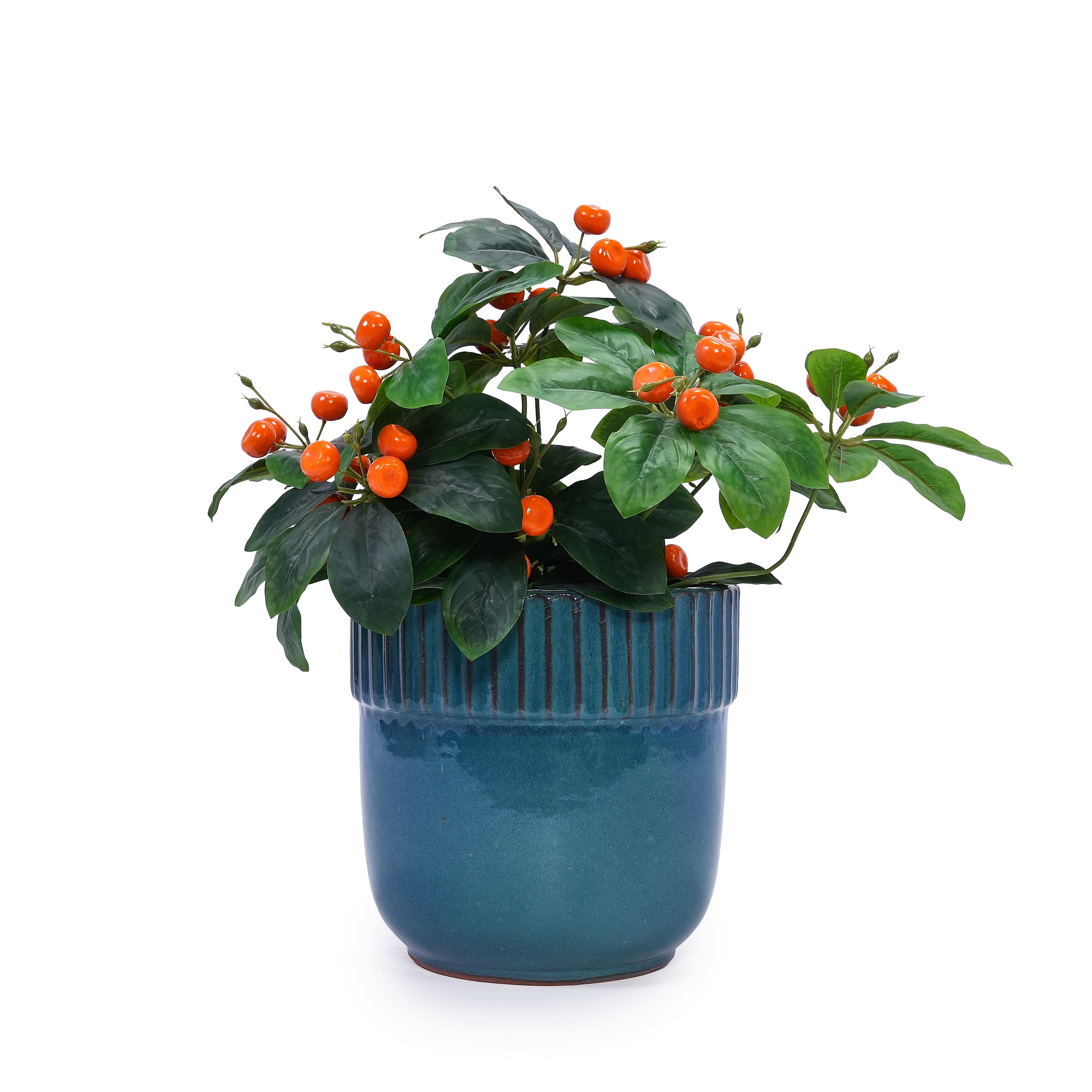MAYEERTY 3 Pack Ceramic Plant Pots, Planter for Indoor Outdoor Patio, Garden, Blue