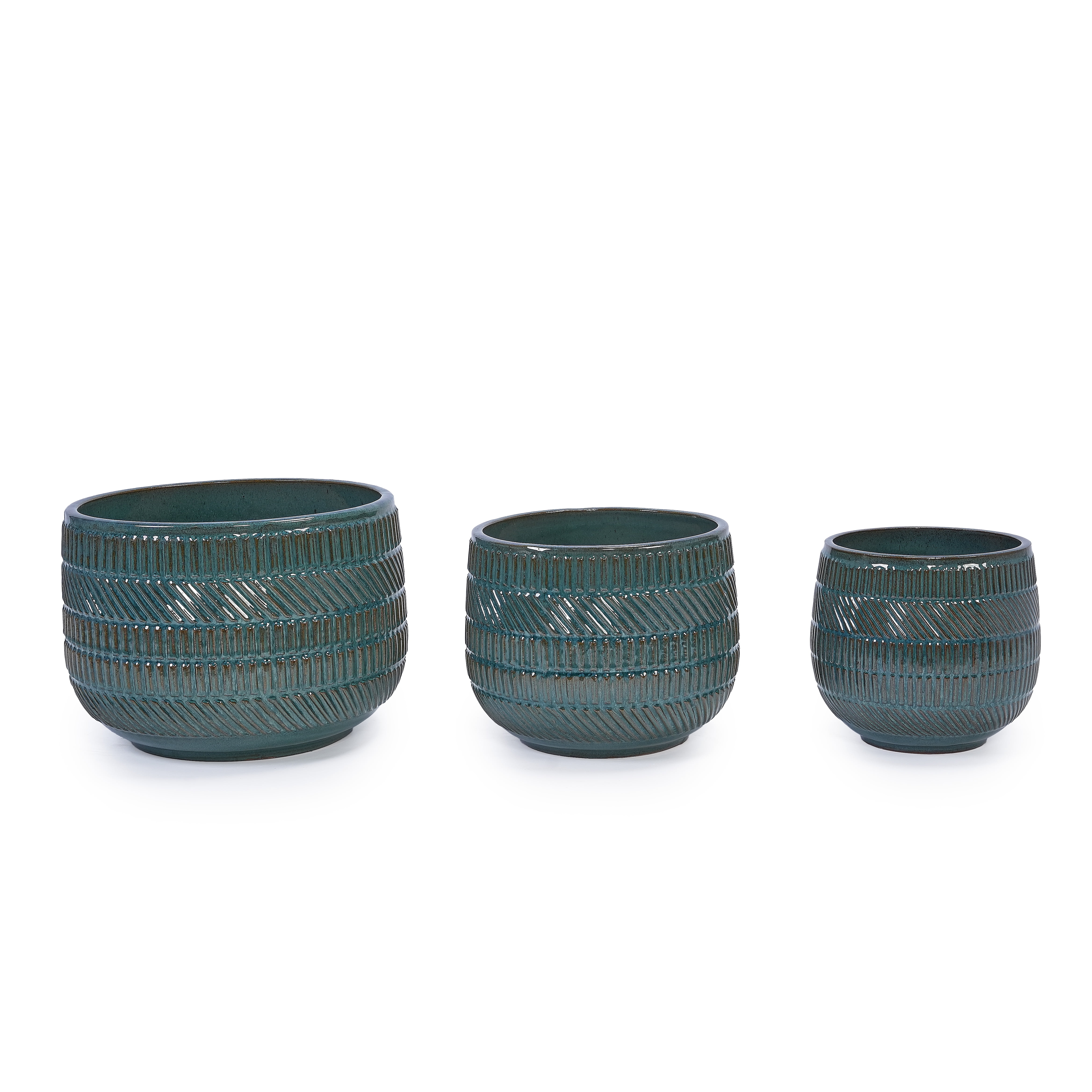 MAYEERTY 3 Pack Ceramic Plant Pots, Planter for Indoor Outdoor Patio, Garden, Navy Blue