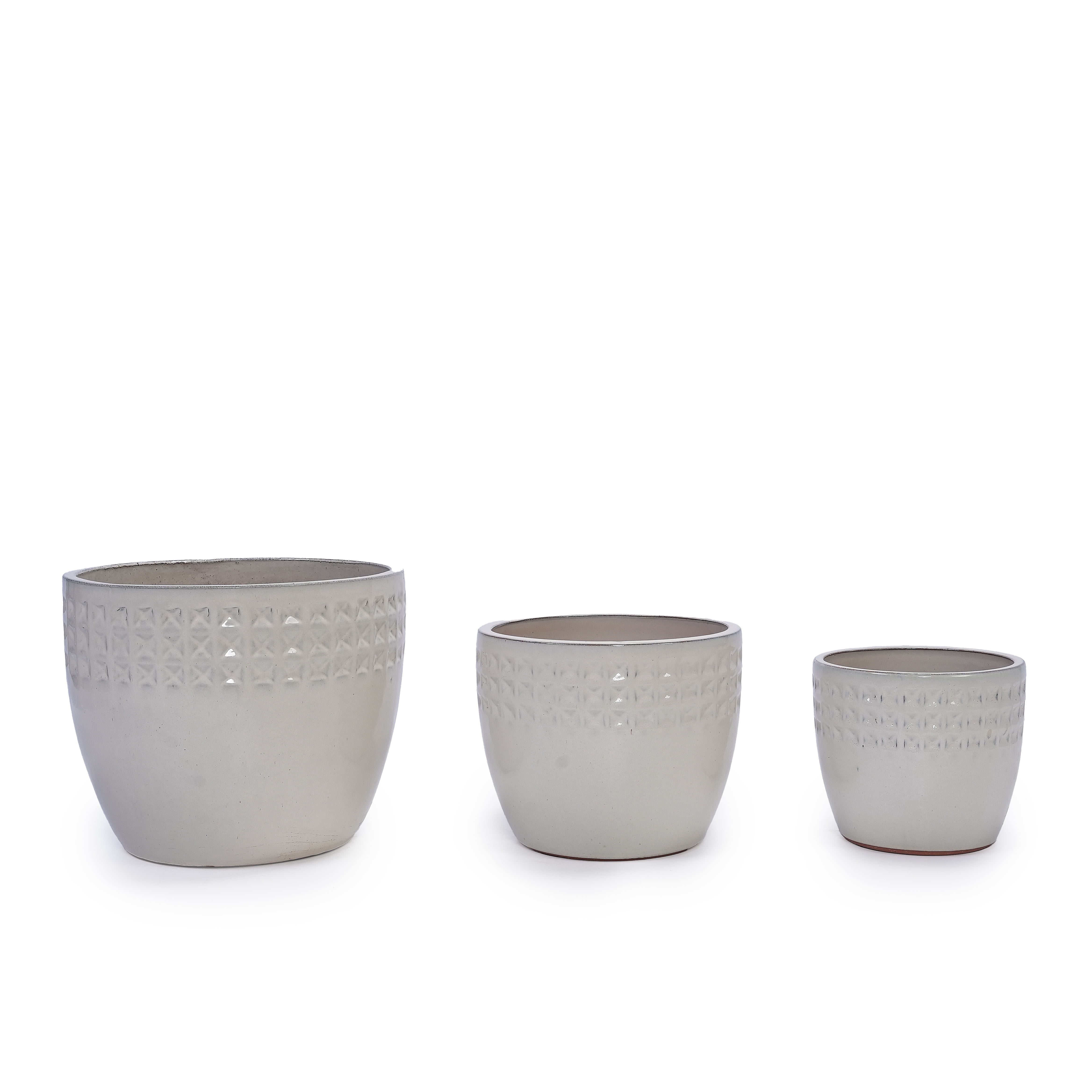 MAYEERTY 3 Pack Ceramic Plant Pots, Planter for Indoor Outdoor Patio, Garden, White