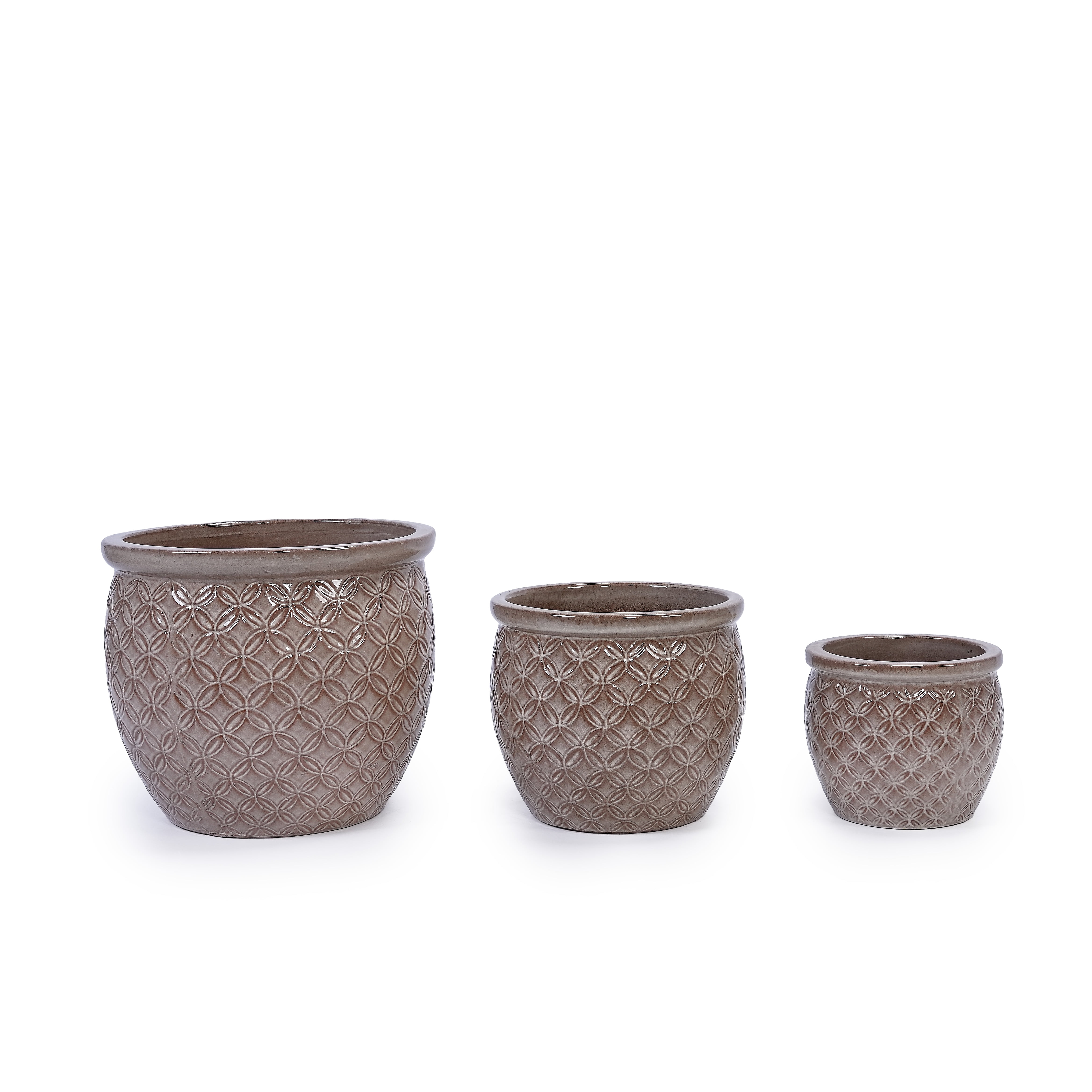 MAYEERTY 3 Pack Ceramic Plant Pots, Planter for Indoor Outdoor Patio, Garden, Yellow