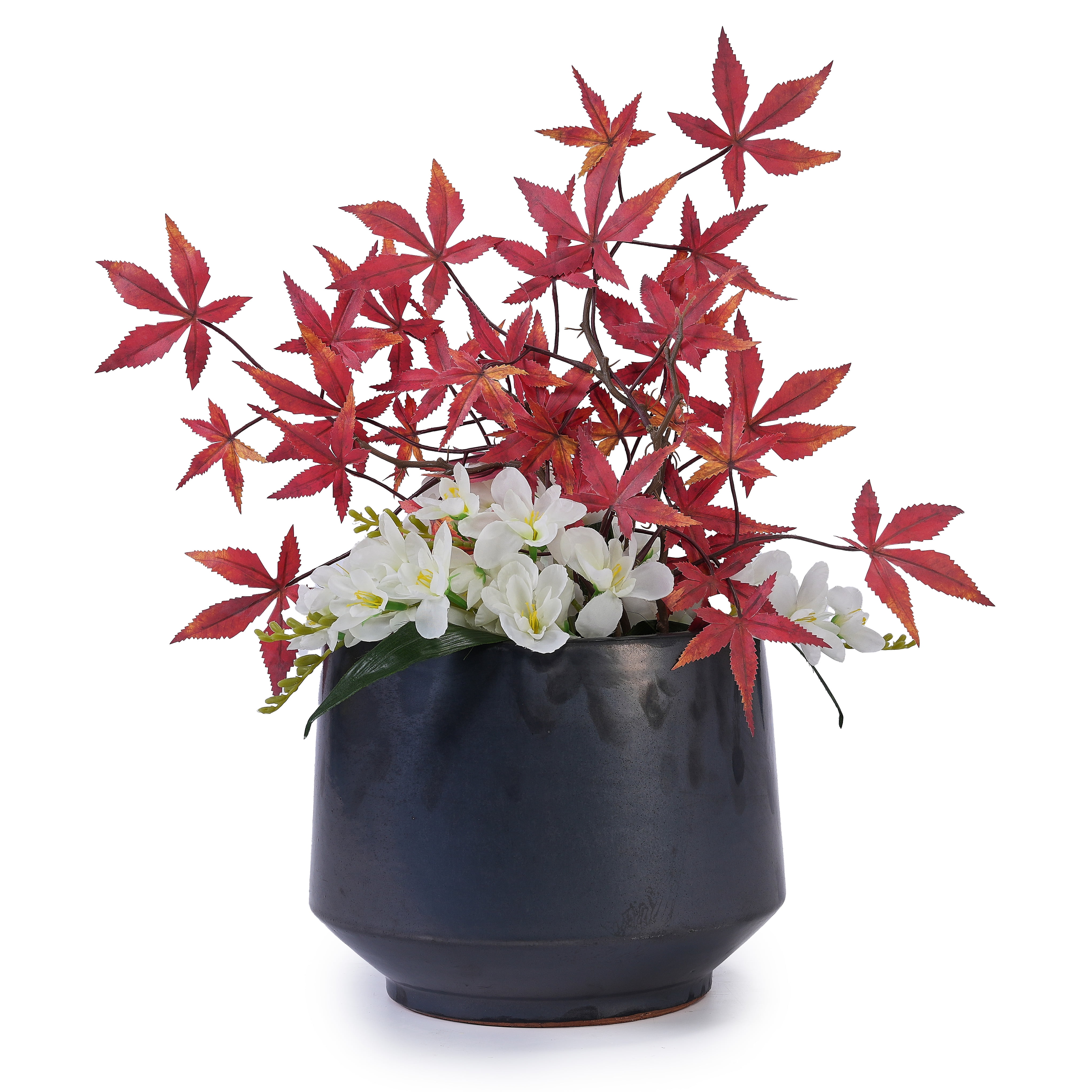 MAYEERTY 3 Pack Ceramic Planter Pot, Planter for Indoor Outdoor Patio, Garden, Antique Gray