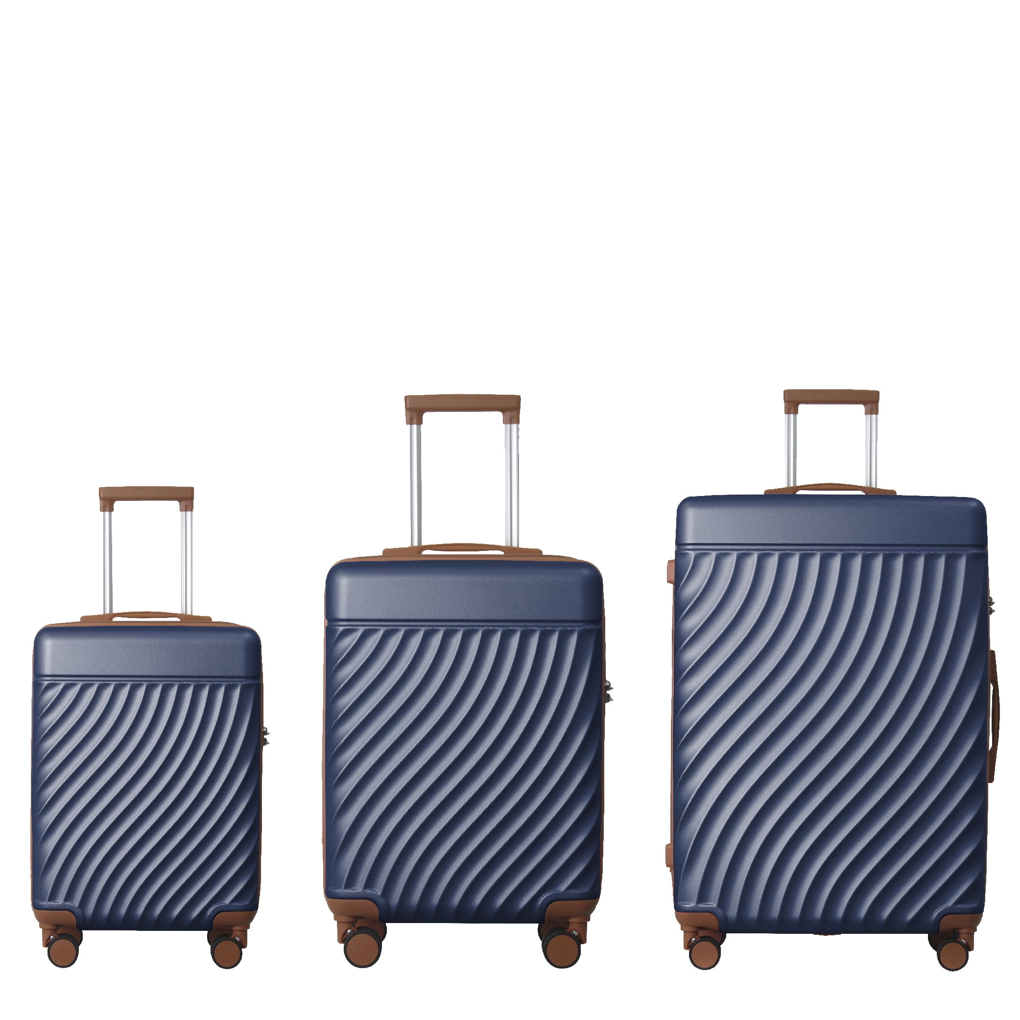 MAYEERTY 3-Piece ABS Luggage Set – Spinner Wheels, TSA Lock, Durable Suitcases, Navy Blue