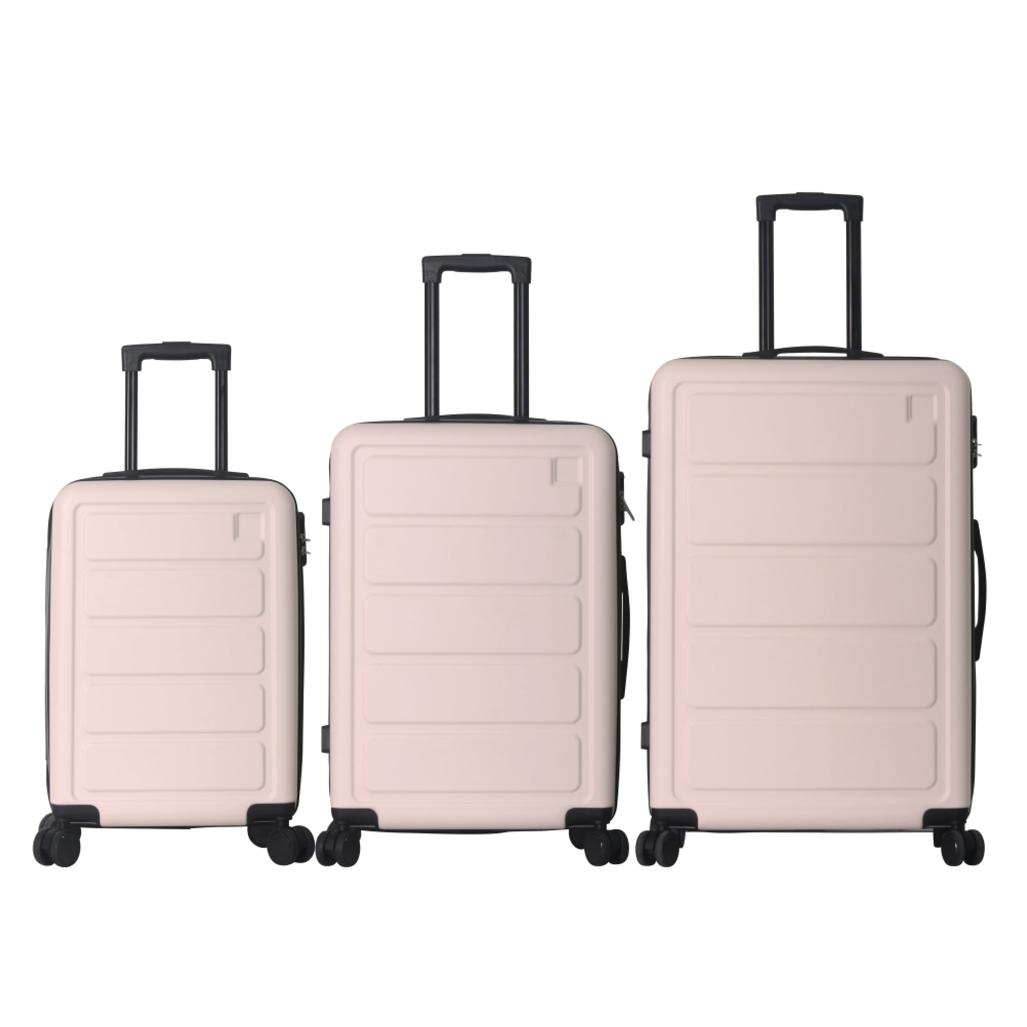 MAYEERTY 3-Piece ABS Luggage Set, Spinner Wheels, TSA Lock, Lightweight Suitcase, Rose Pink