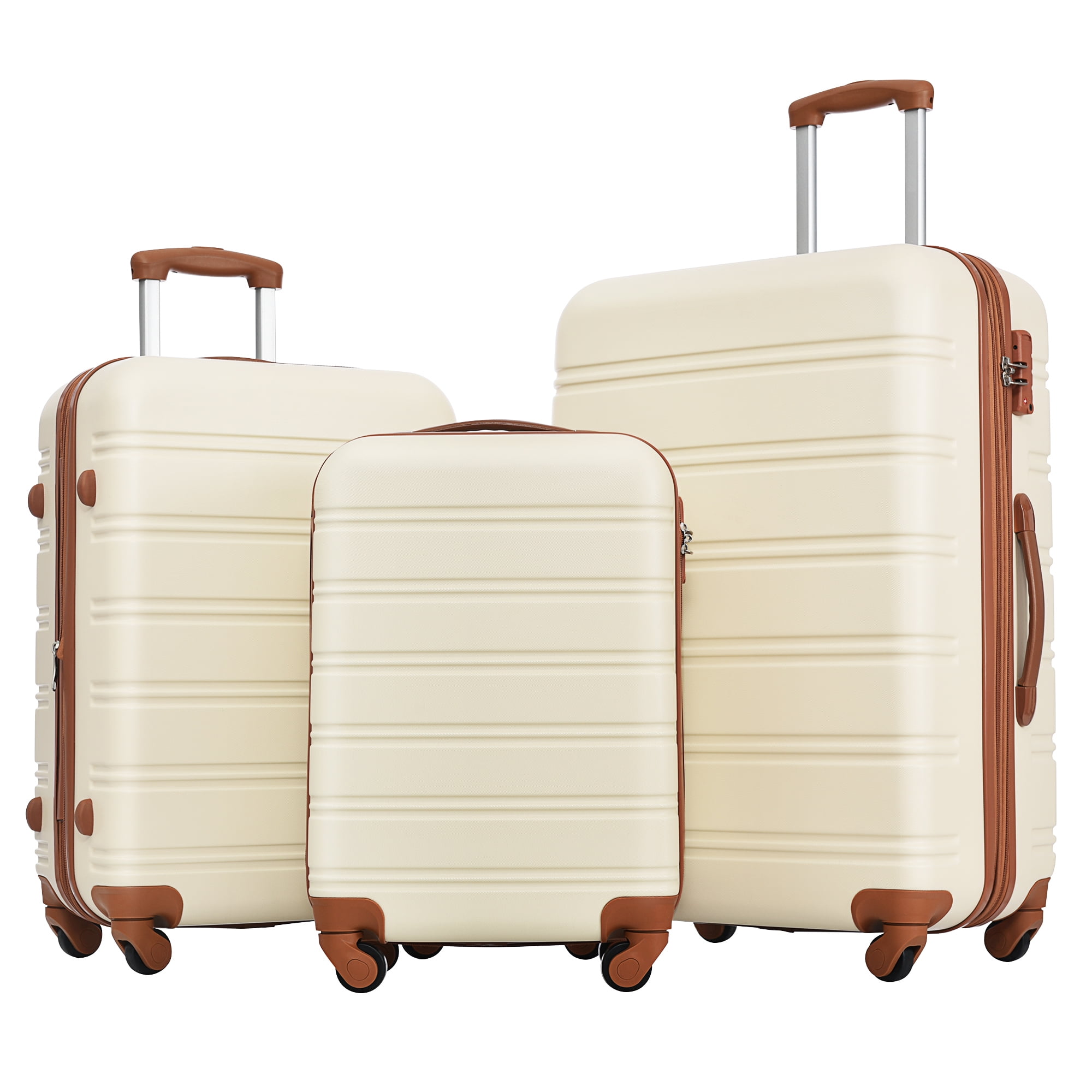 MAYEERTY 3-Piece Classic Hardshell Luggage Set with TSA Lock for Travel, 20"+24"+28"Expandable Spinner Suitcases