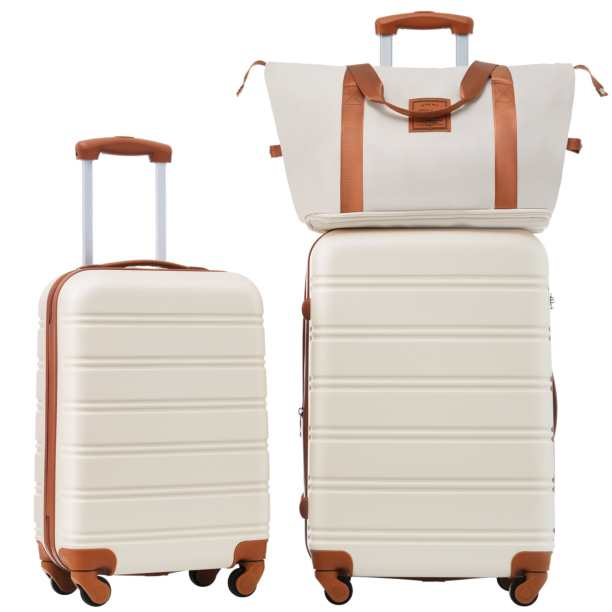 MAYEERTY 3-Piece Hardshell Luggage Set with TSA Lock for Travel, 20"+24"Lightweight Suitcases & Duffle Bag