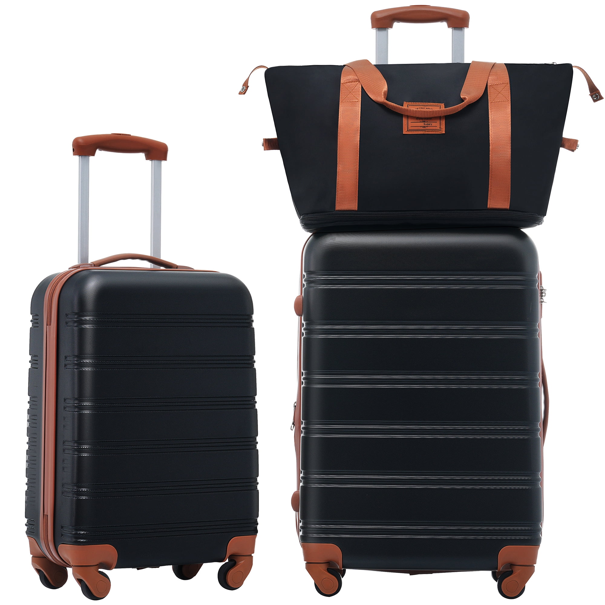 MAYEERTY 3-Piece Hardshell Luggage Set with TSA Lock for Travel, 20"+24"Lightweight Suitcases & Duffle Bag