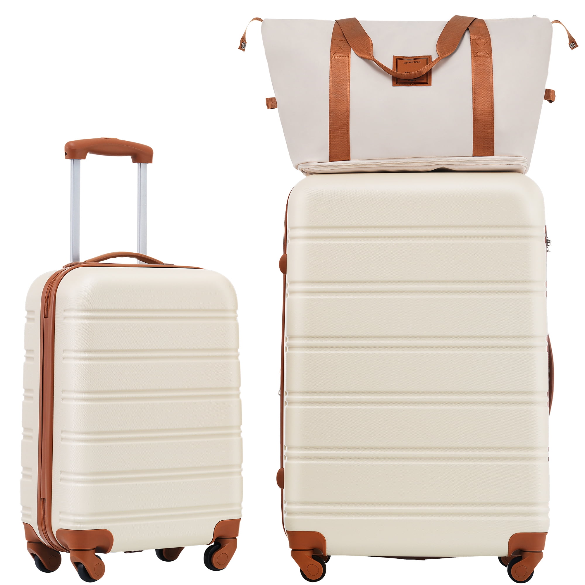 MAYEERTY 3-Piece Hardshell Luggage Set with TSA Lock for Travel, 20"+28"Lightweight Suitcases & Duffle Bag