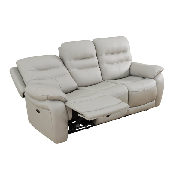 MAYEERTY 3-Seater Recliner Sofa, Genuine Leather with USB Charging for Living Rooms