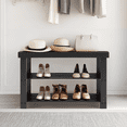 thumbnail image 1 of MAYEERTY 3-Tier Bamboo Shoe Rack Bench, Shoe Storage Rack Organizer for Entryway Hallway Closet Living Room Bathroom, Black, 1 of 6
