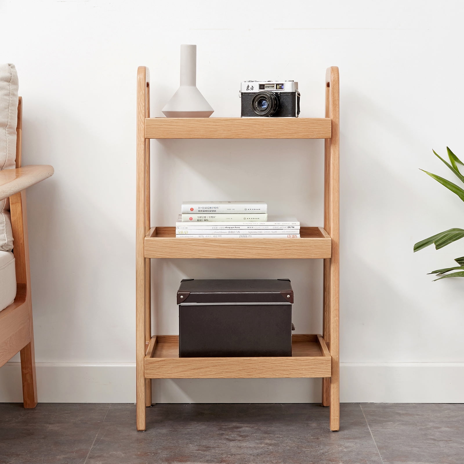 MAYEERTY 3-Tier Solid Beech Wood Shoe Rack & Storage Bench – Multi-Purpose Organizer for Entryway, Living Room, and More