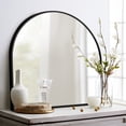 thumbnail image 1 of MAYEERTY 30×28in Modern Arched Aluminum Alloy Black Framed Hanging Mirror, Wall-Mounted for Vanity & Sink, 1 of 9