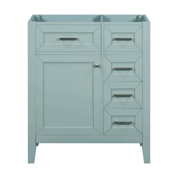 MAYEERTY 30" Bathroom Vanity without Sink Cabinet Base Solid Frame MDF Drawers Green