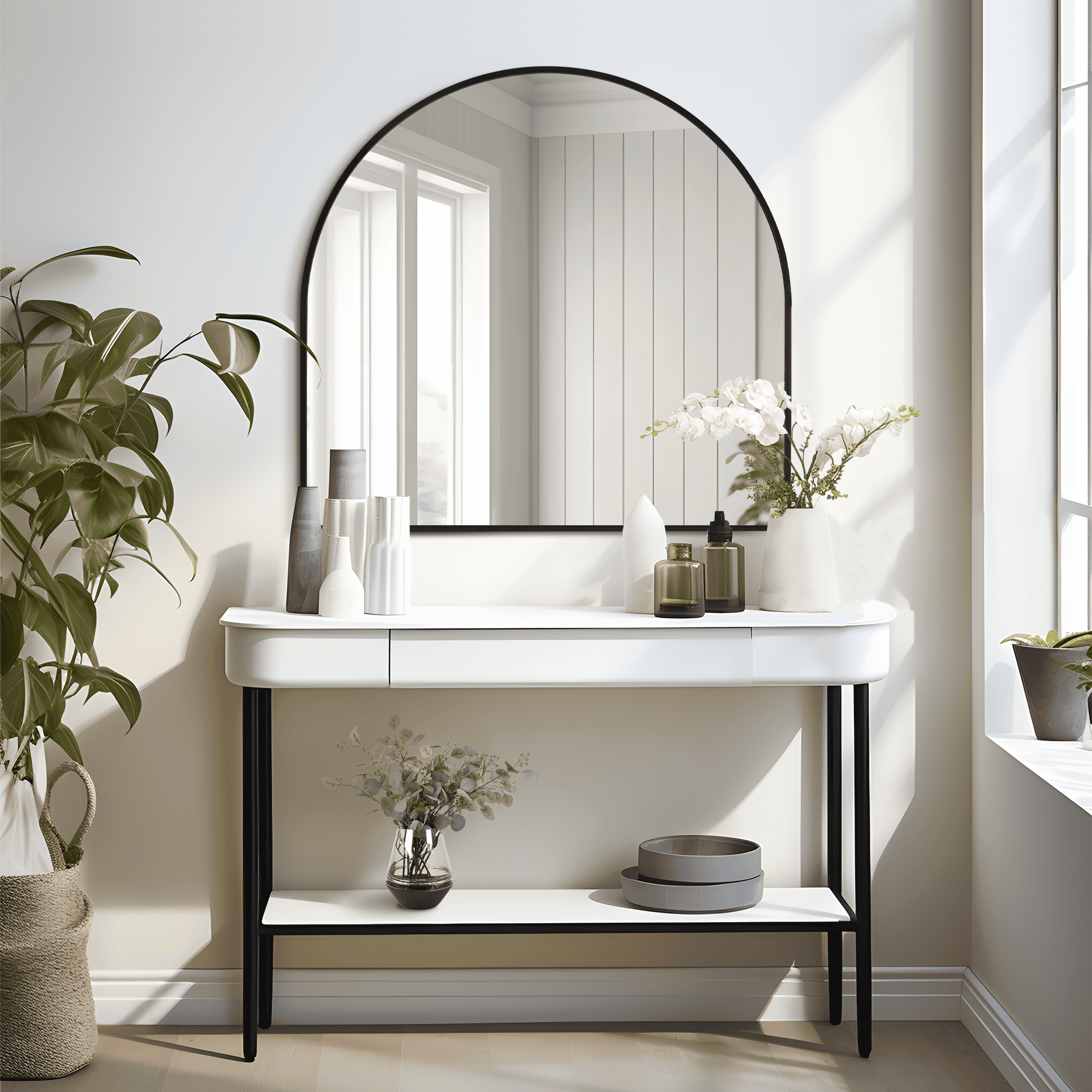 MAYEERTY 30x27 Wall Mounted Vanity Mirror Modern Bathroom Vanity Mirror for Bedroom