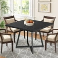 thumbnail image 1 of MAYEERTY 31.49" Square Industrial Dining Table, 2-Seater with Vintage Brown Wood & Black Metal Frame, 1 of 9