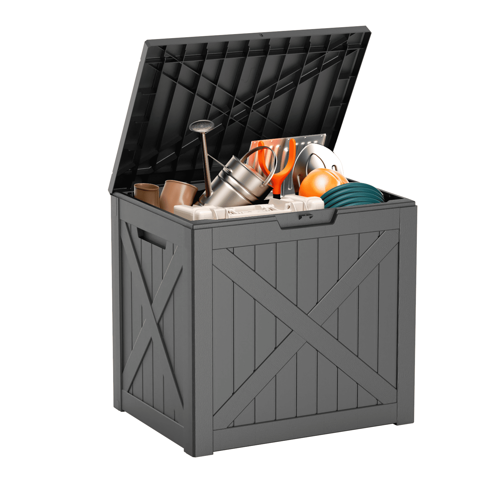 MAYEERTY 32 Gallons Outdoor Deck Box, Large Capacity Storage Box for Patio Furniture Cushions, Pillow Outdoor Indoor, Black