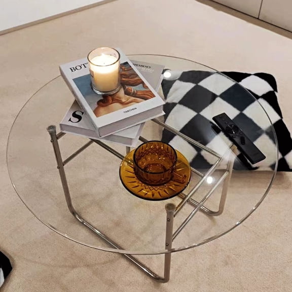 MAYEERTY 36.02in Round Tempered Glass Table Top, 0.24 Inch Thick Replacement Glass Tabletop, Custom Match for Wooden Metal Table Bases Dining Coffee Side Table