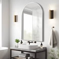 thumbnail image 1 of MAYEERTY 36"x 24" Aluminum Alloy Thin Edge Arched Bathroom Hanging Mirror,Silvery, 1 of 9