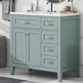 thumbnail image 1 of MAYEERTY 36" Bathroom Vanity with Sink Green Cabinet Drawers Solid Frame MDF, 1 of 6