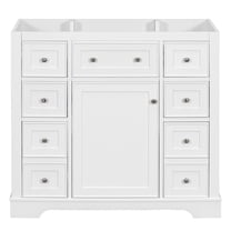 MAYEERTY 36" Bathroom Vanity without Sink Cabinet Base 1 Cabinet 6 Drawers White